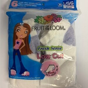Girls Fruit of the Loom Fresh Sense Low Cut Socks 6 Pairs Shoe Size 4-10 NWT